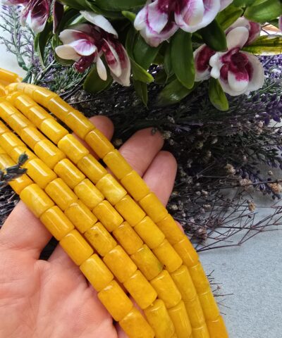 8x12 MM Silindir Kesme Sitrin Renkli Kuvars Taşı