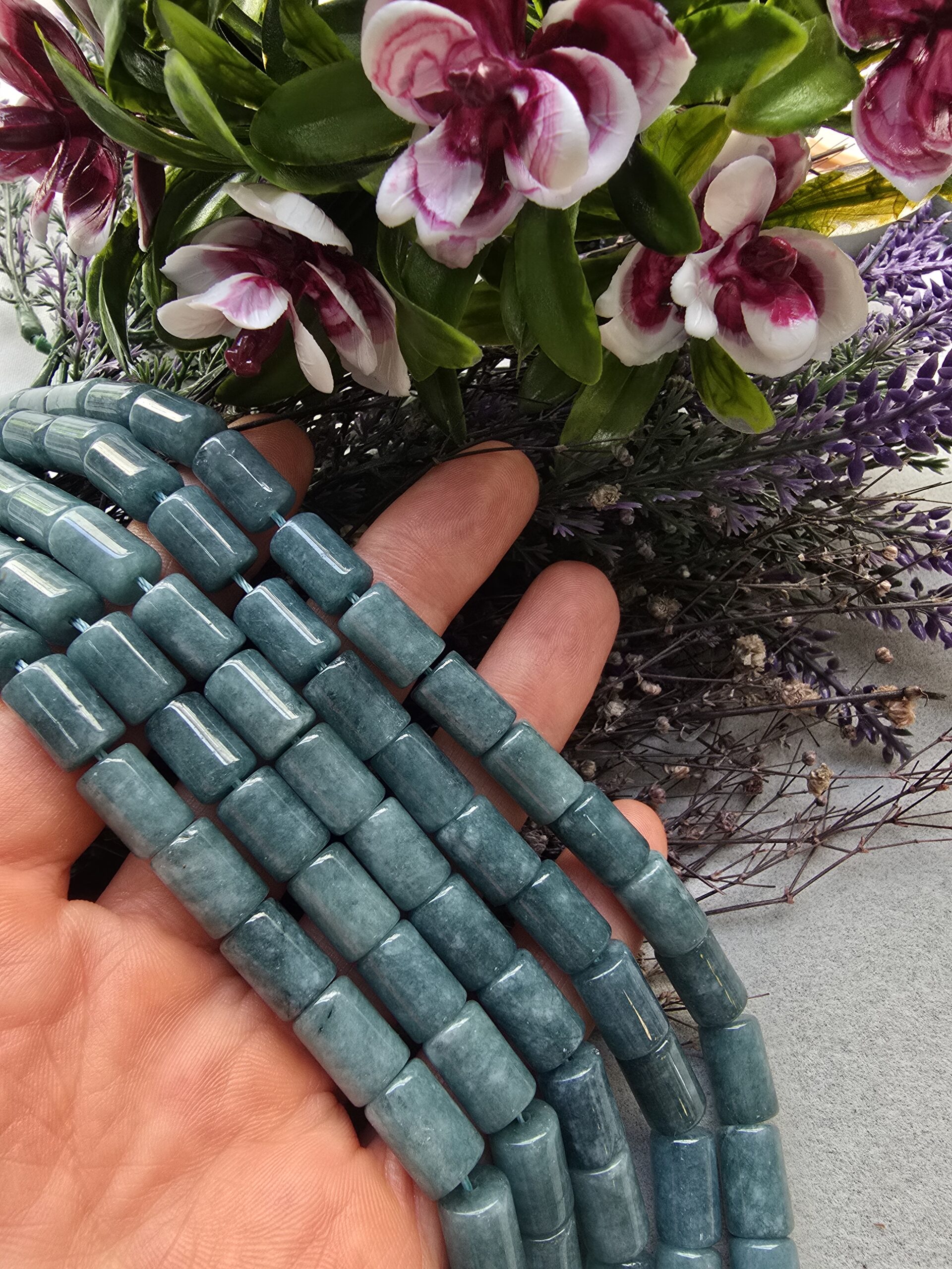 8x12 MM Silindir Kesme İyolid Renkli Kuvars Taşı