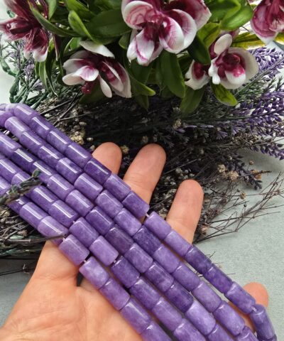 8x12 MM Silindir Kesme Ametist Renkli Kuvars Taşı