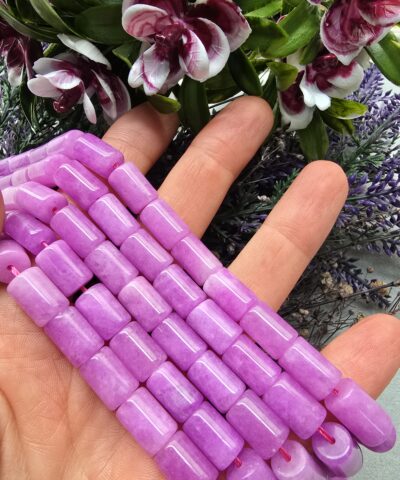8x12 MM Silindir Kesme Lepidolit Renkli Kuvars Taşı
