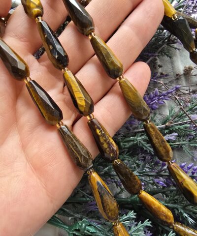 8 MM Fasetli Damla Şekilli Kaplan Gözü Taşı