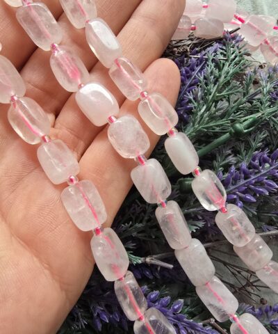 10x13 MM Dikdörtgen Şekilli Pembe Kuvars Taşı