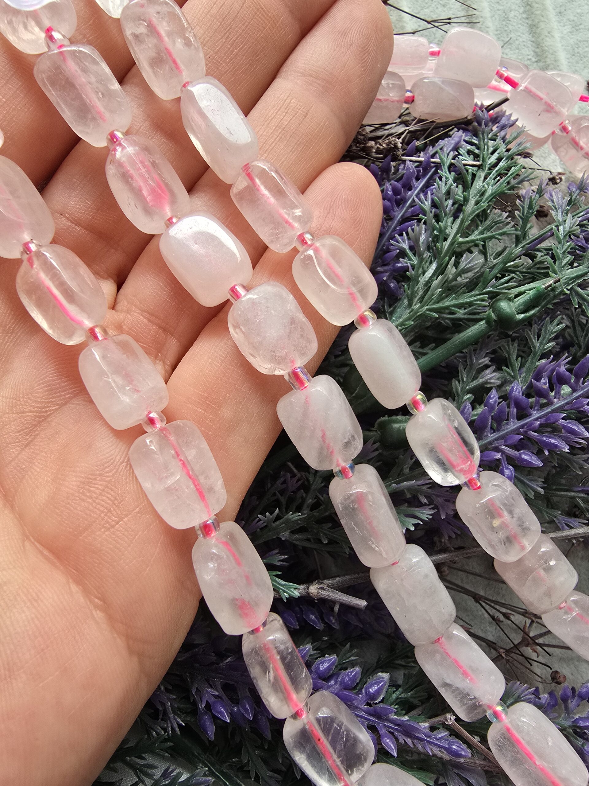 10x13 MM Dikdörtgen Şekilli Pembe Kuvars Taşı