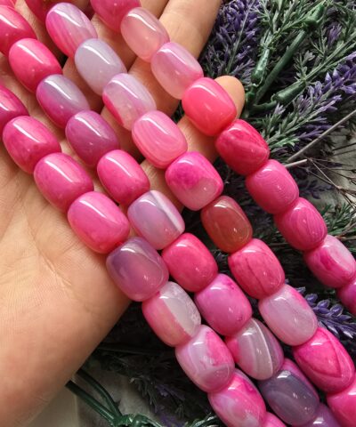 12x14 MM Oval Silindir Pembe Akik Taşı