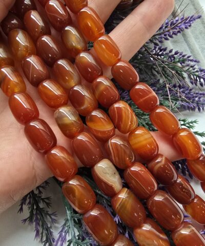 10x14 MM Oval Silindir Kahve Akik Taşı