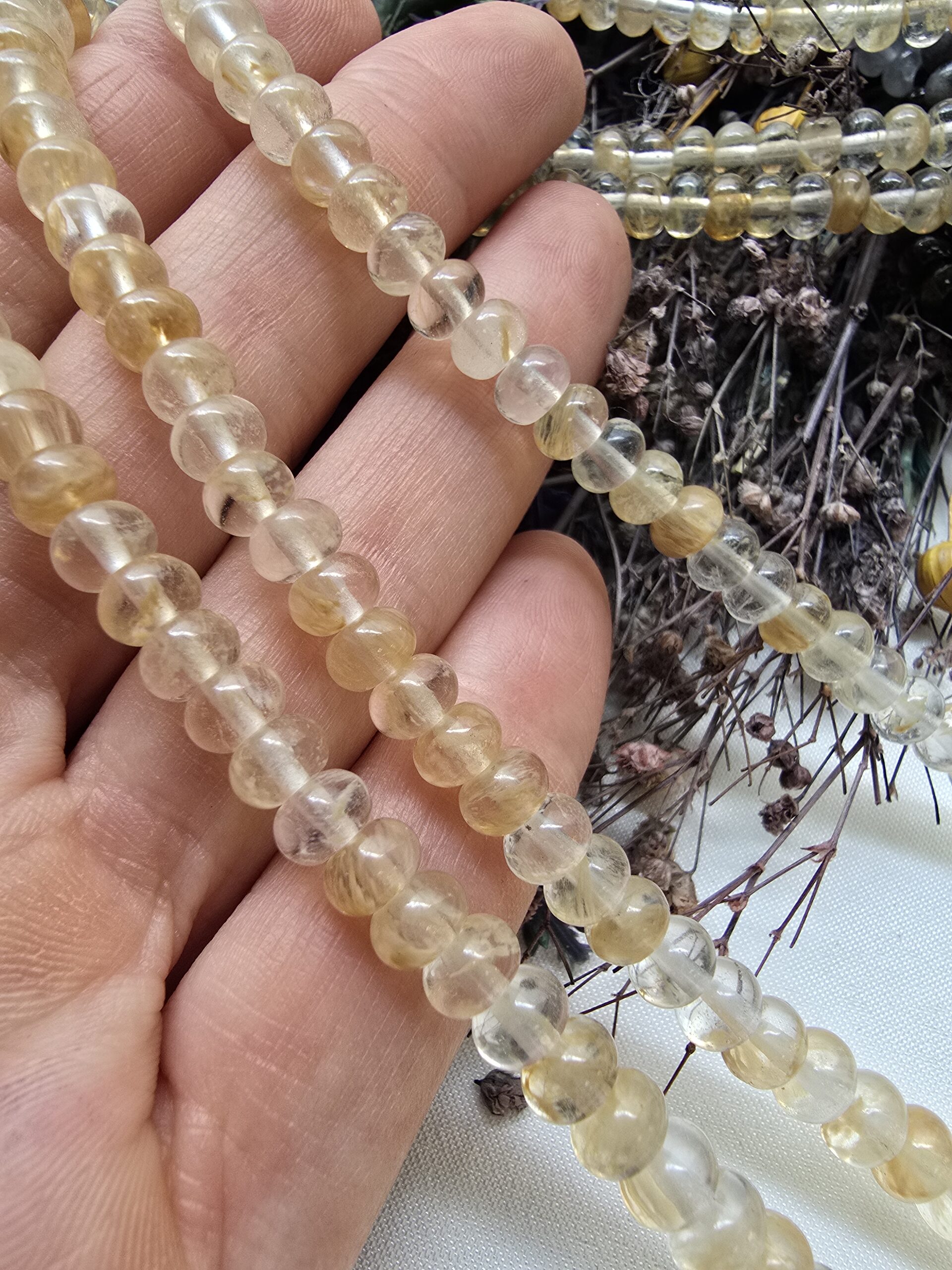 6X4 MM Rondela Rutil Kuvars Taşı