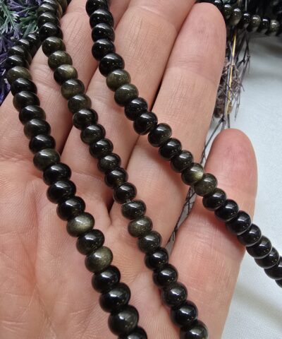 6X4 MM Rondela Gold Obsidyen Taşı