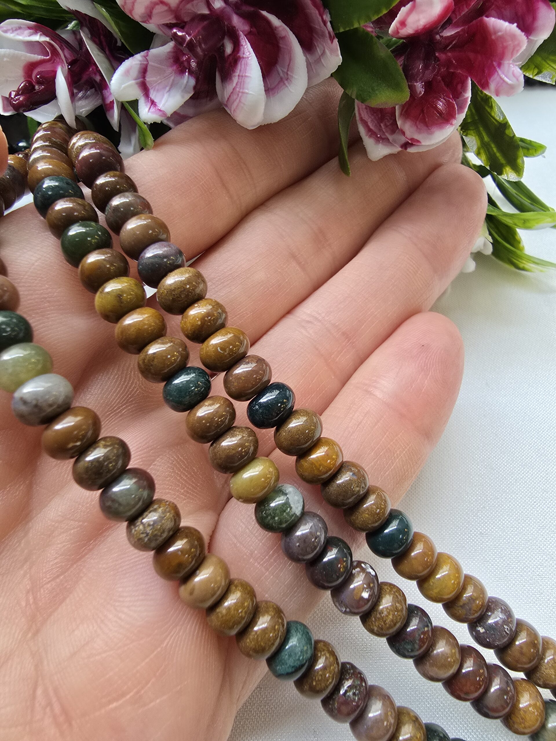 6X4 MM Rondela Mokait Jasper Taşı
