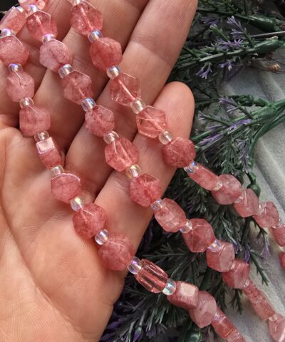 8 MM Petek Doğal Çilek Kuvars Taşı