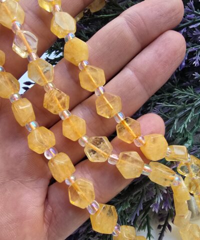 8 MM Petek Doğal Sitrin Taşı