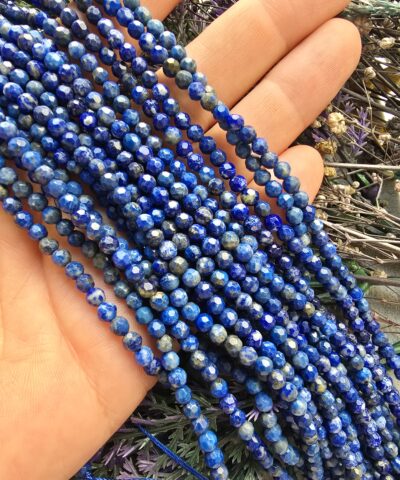 4 MM Faset Kesimli Küre Lapis Doğal Taş