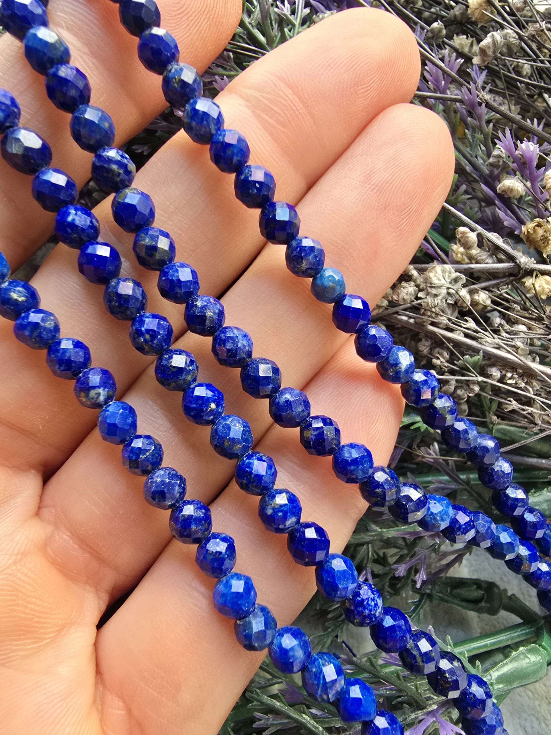 5 MM Faset Kesimli Küre Lapis Doğal Taş