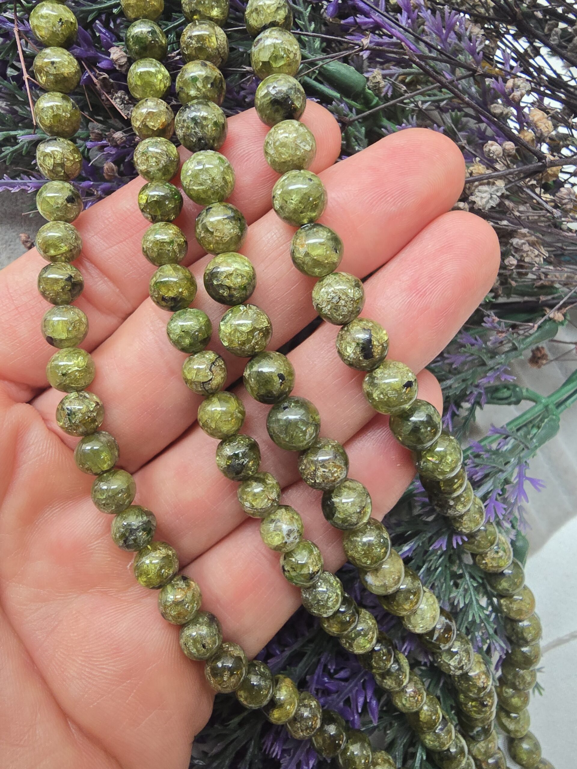 6 MM AAA Peridot Dizi Doğal Taşlar