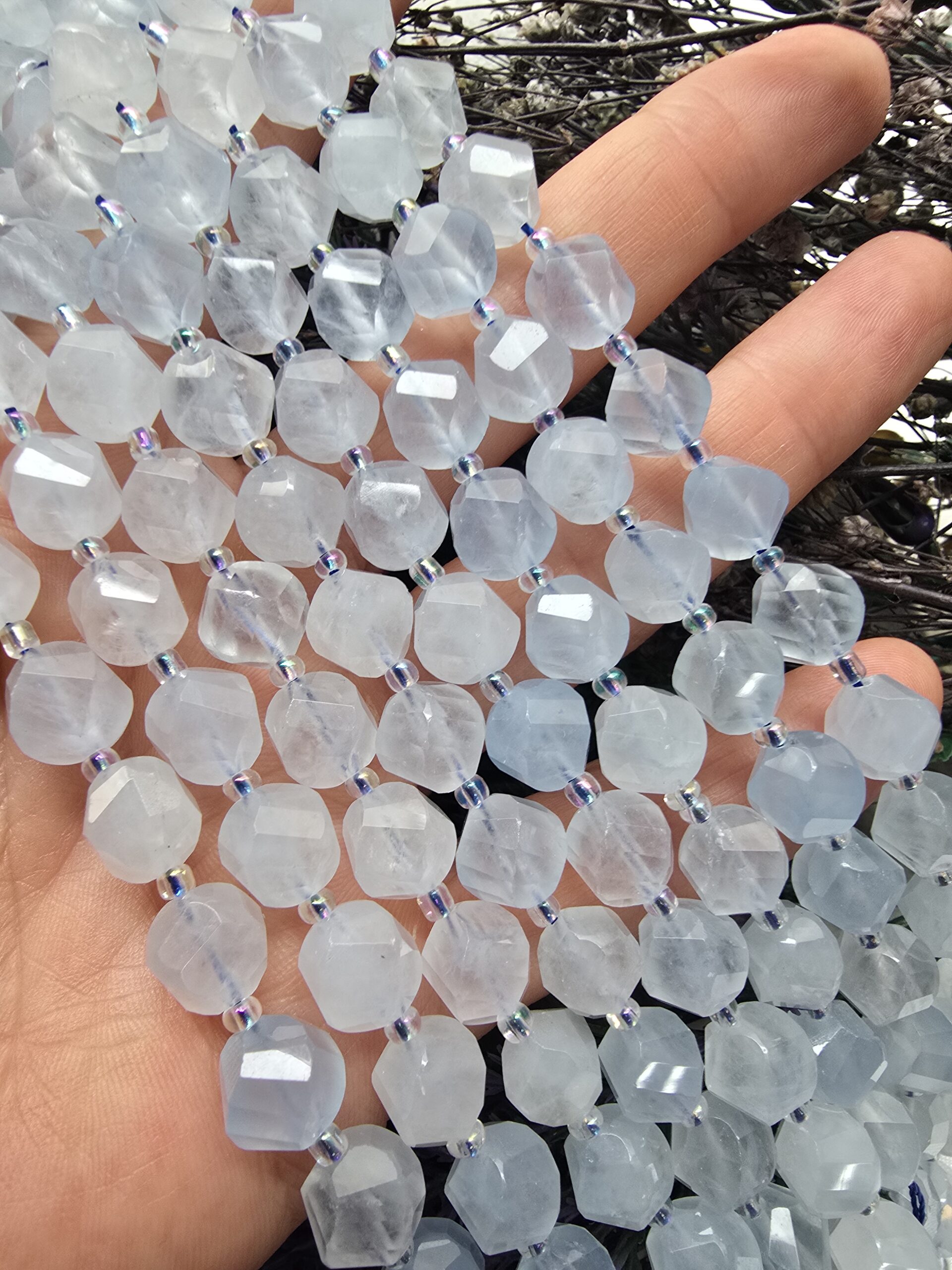 8 MM Elmas Doğal Mavi Kuvars Taşı - Görsel 4