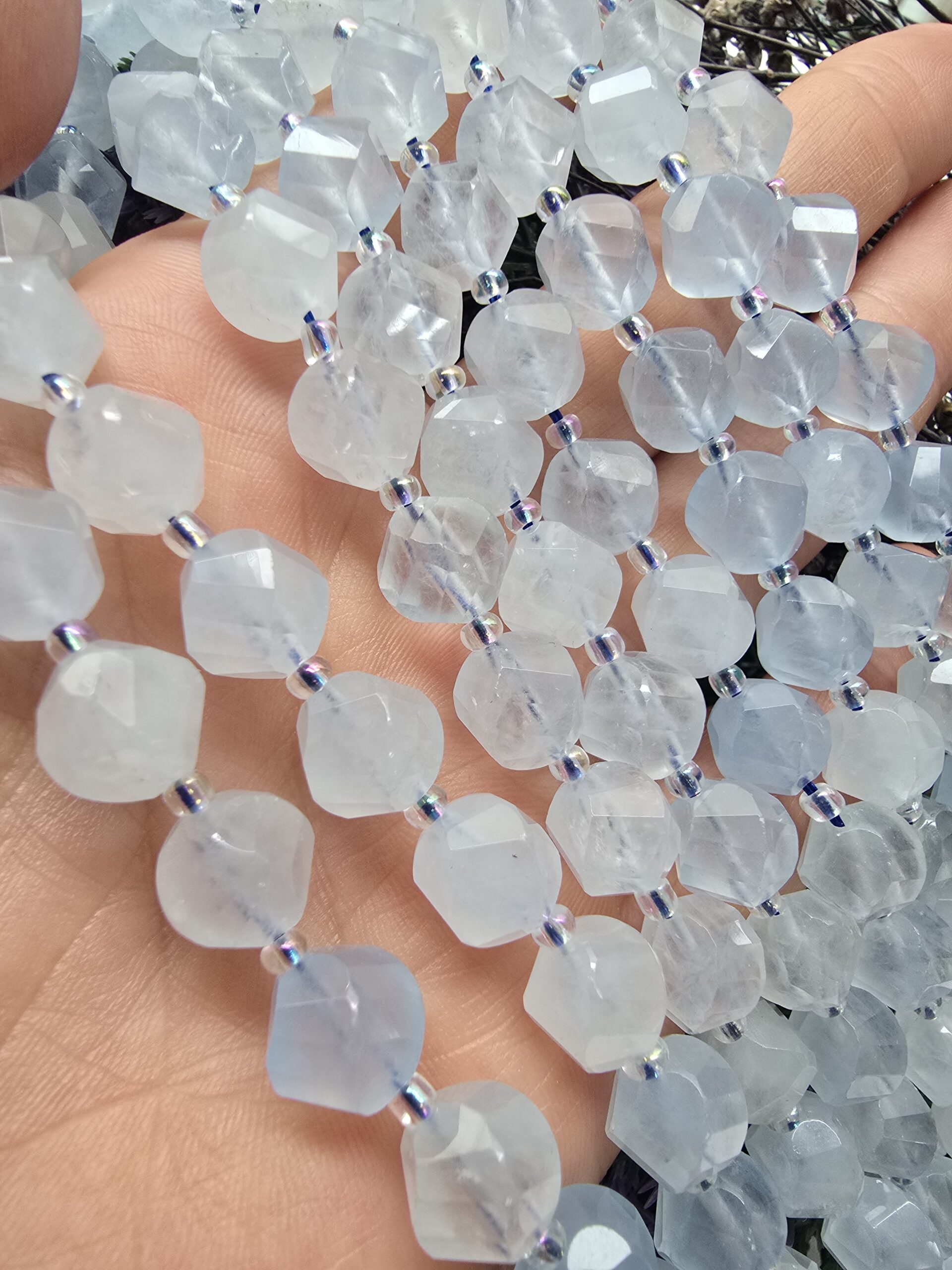 8 MM Elmas Doğal Mavi Kuvars Taşı - Görsel 2
