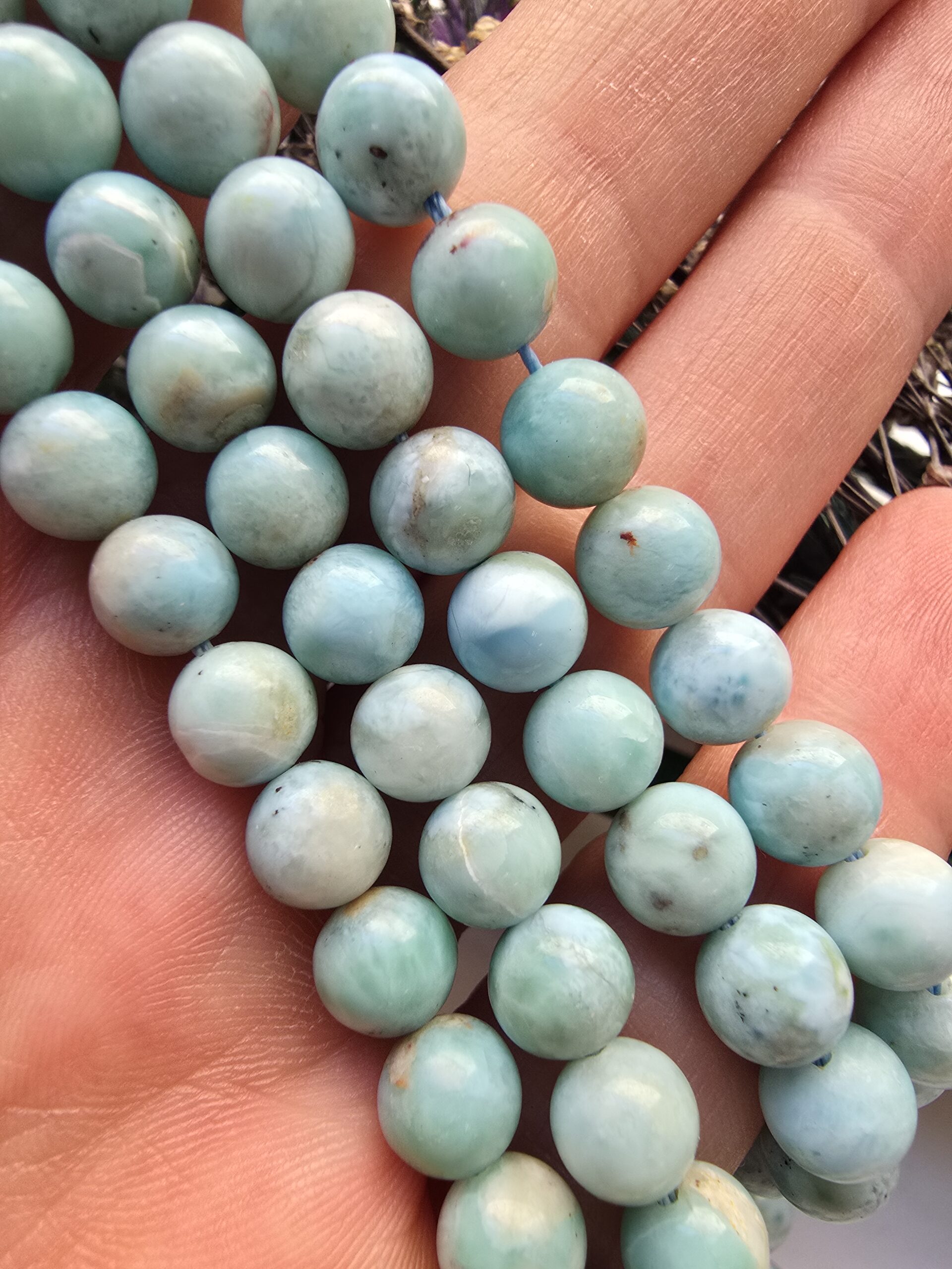 7 MM Larimar Doğal Taş Dizi