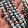 7 MM Faset Larimar Doğal Taş Dizi