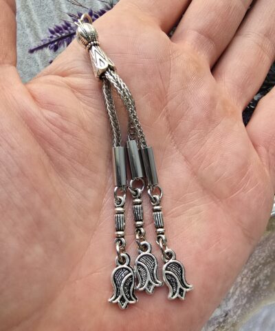 Üçlü Lale Sallantılı Metal Tesbih Püskülü