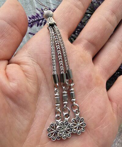 Üçlü Girdap Sallantılı Metal Tesbih Püskülü