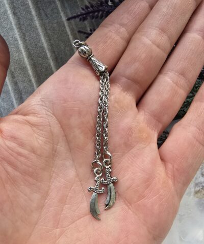 İkili Kılıç Sallantılı Metal Tesbih İmamesi