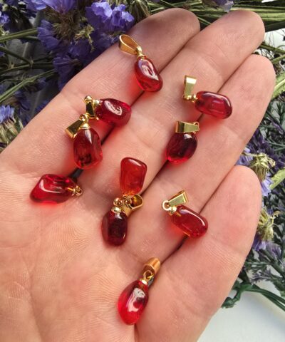Murano Nar Tanesi Cam Obje Charm