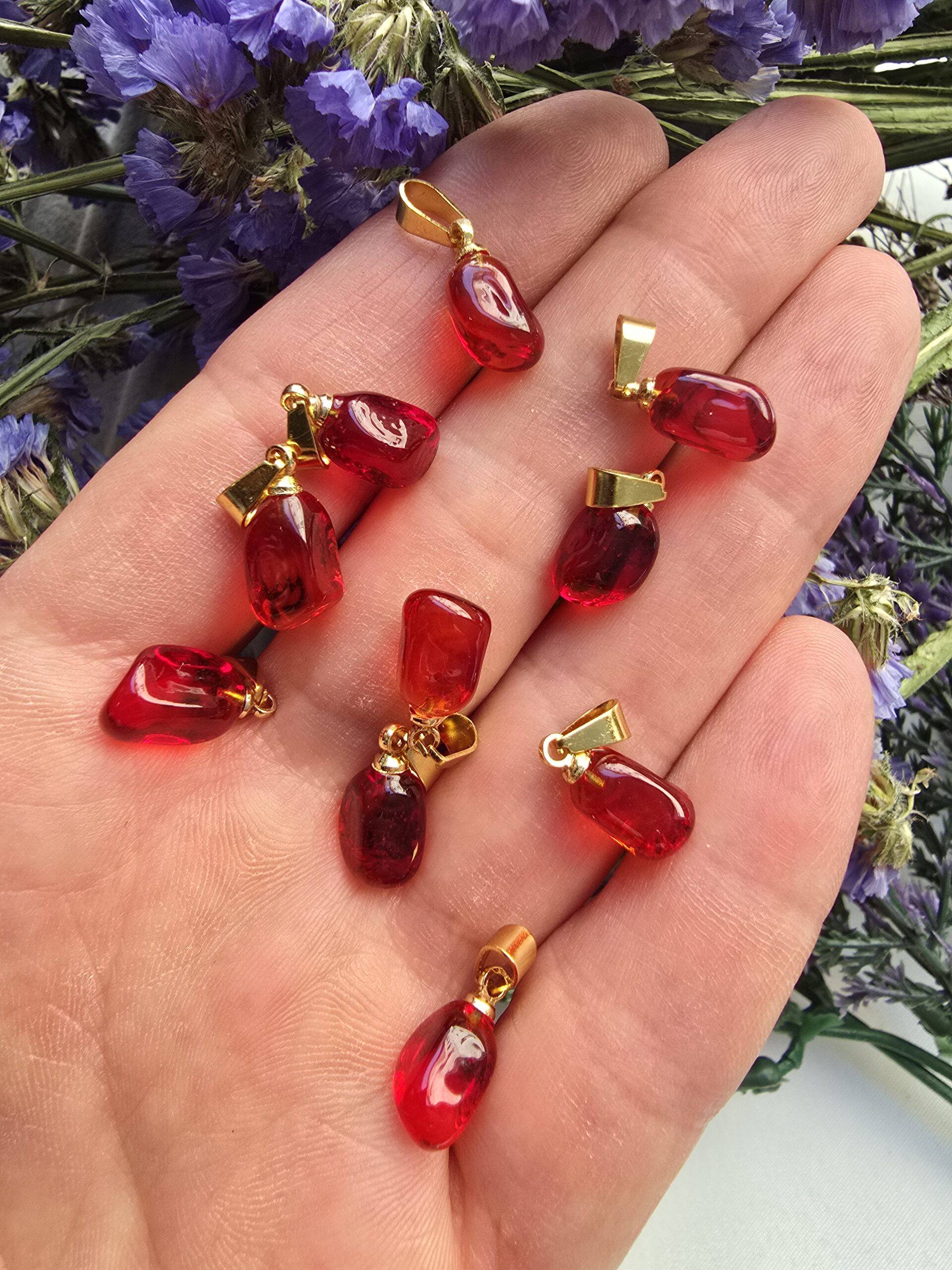 Murano Nar Tanesi Cam Obje Charm