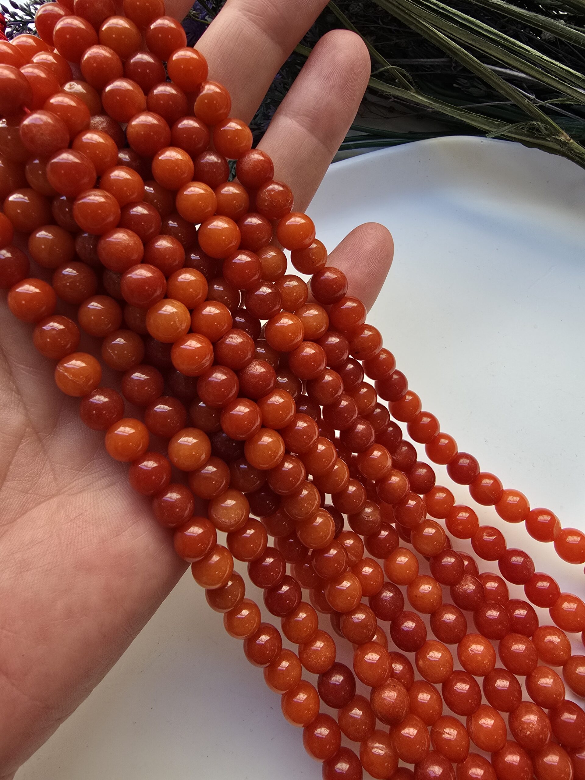 8 MM Karnelyan Akik Ceyt Kuvars Taşı