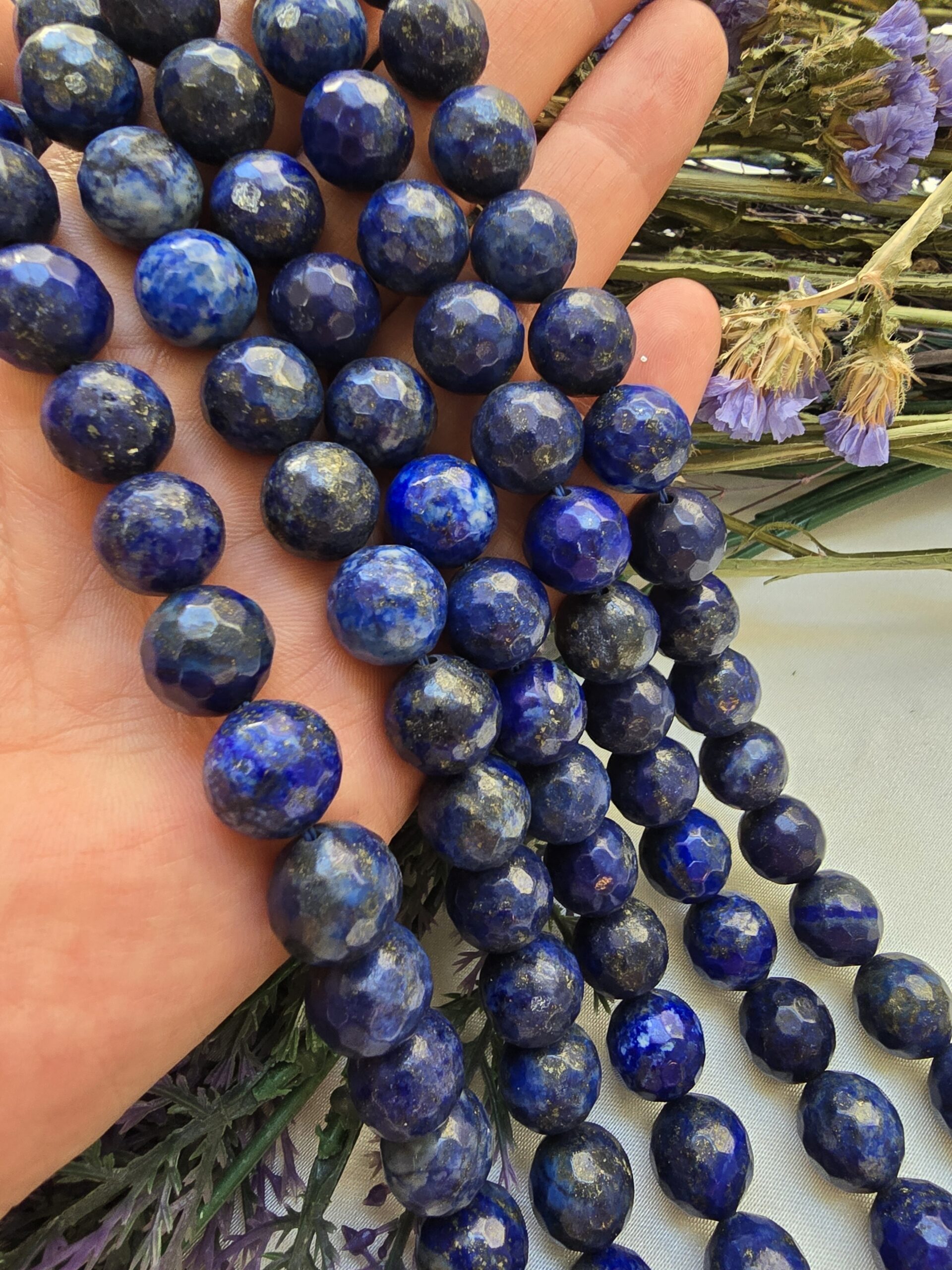 12 MM Faset Kesimli Lapis Lazuli Taşı - Görsel 3