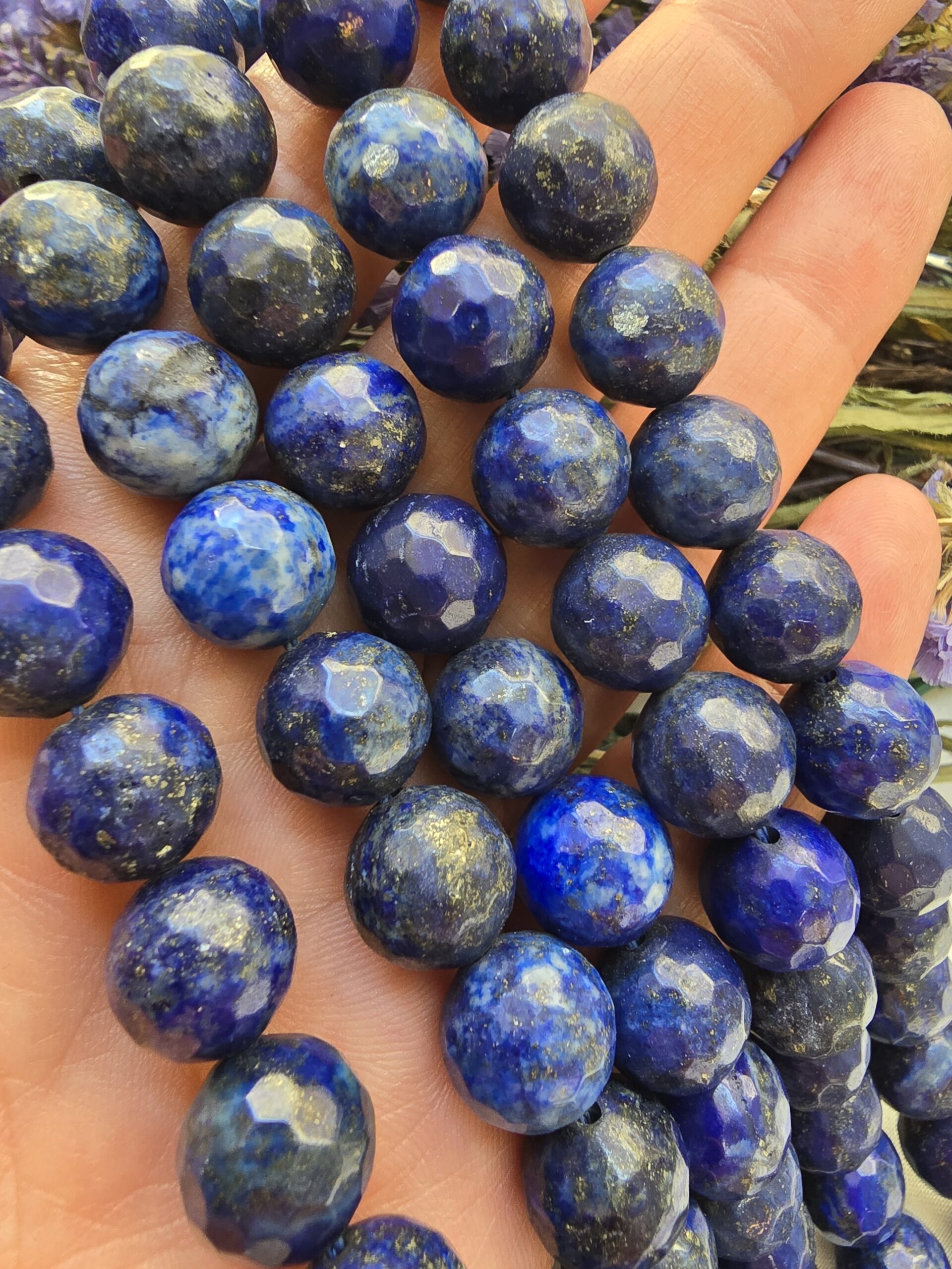 12 MM Faset Kesimli Lapis Lazuli Taşı - Görsel 2