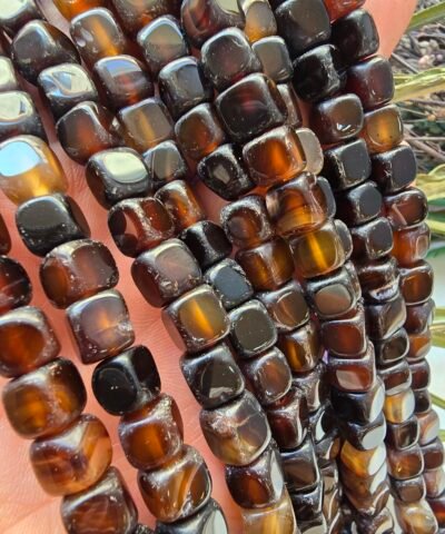 7 MM Koyu Kahve Küp Akik Taşı - Görsel 3