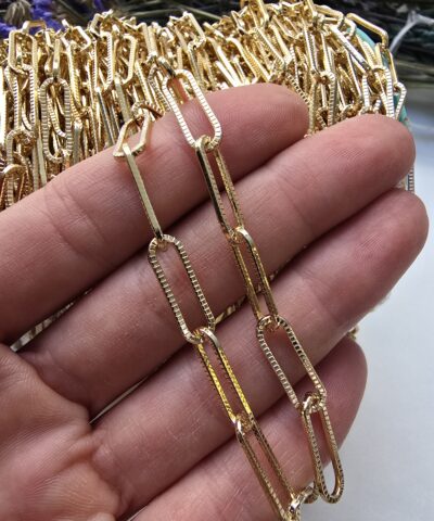 6x18 MM İşlemeli Ataç Desen Takı Zinciri 50 Metre