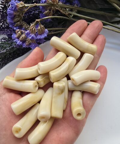 11x33 MM Sedef Eğik Boru Kemik Jelibon Renkli Akrilik Bileklik ve Kolye Boncukları