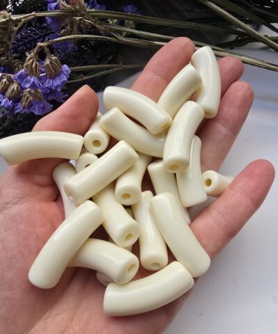11x33 MM Kemik Eğik Boru Jelibon Renkli Akrilik Bileklik ve Kolye Boncukları