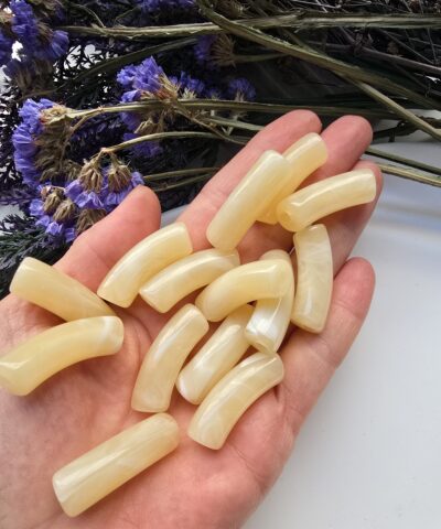 11x33 MM Bej Eğik Boru Kemik Jelibon Renkli Akrilik Bileklik ve Kolye Boncukları