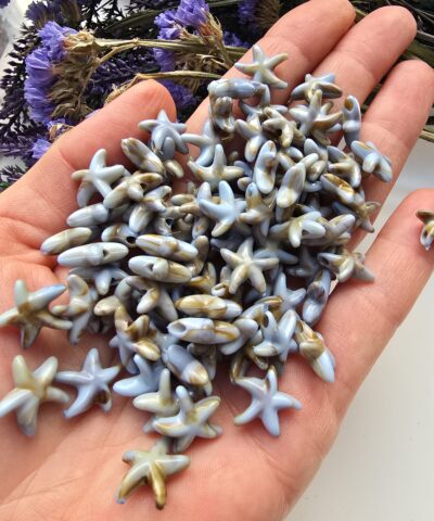 13 MM Mavi Renkli Deniz Yıldızı Akrilik Boncuklar