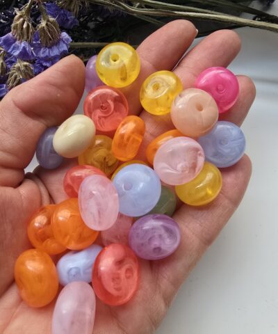 18x10 MM Rondela Karışık Renkli Akrilik Bileklik ve Kolye Boncukları
