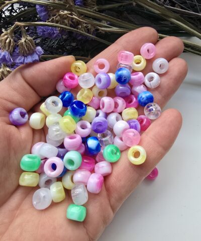 9x6 MM Rondela Karışık Renkli Akrilik Bileklik ve Kolye Boncukları