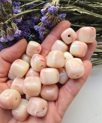 16x16 MM Küp Pembe Renkli Akrilik Bileklik ve Kolye Boncukları