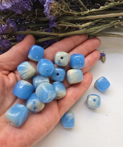 16x16 MM Küp Bulut Renkli Akrilik Bileklik ve Kolye Boncukları