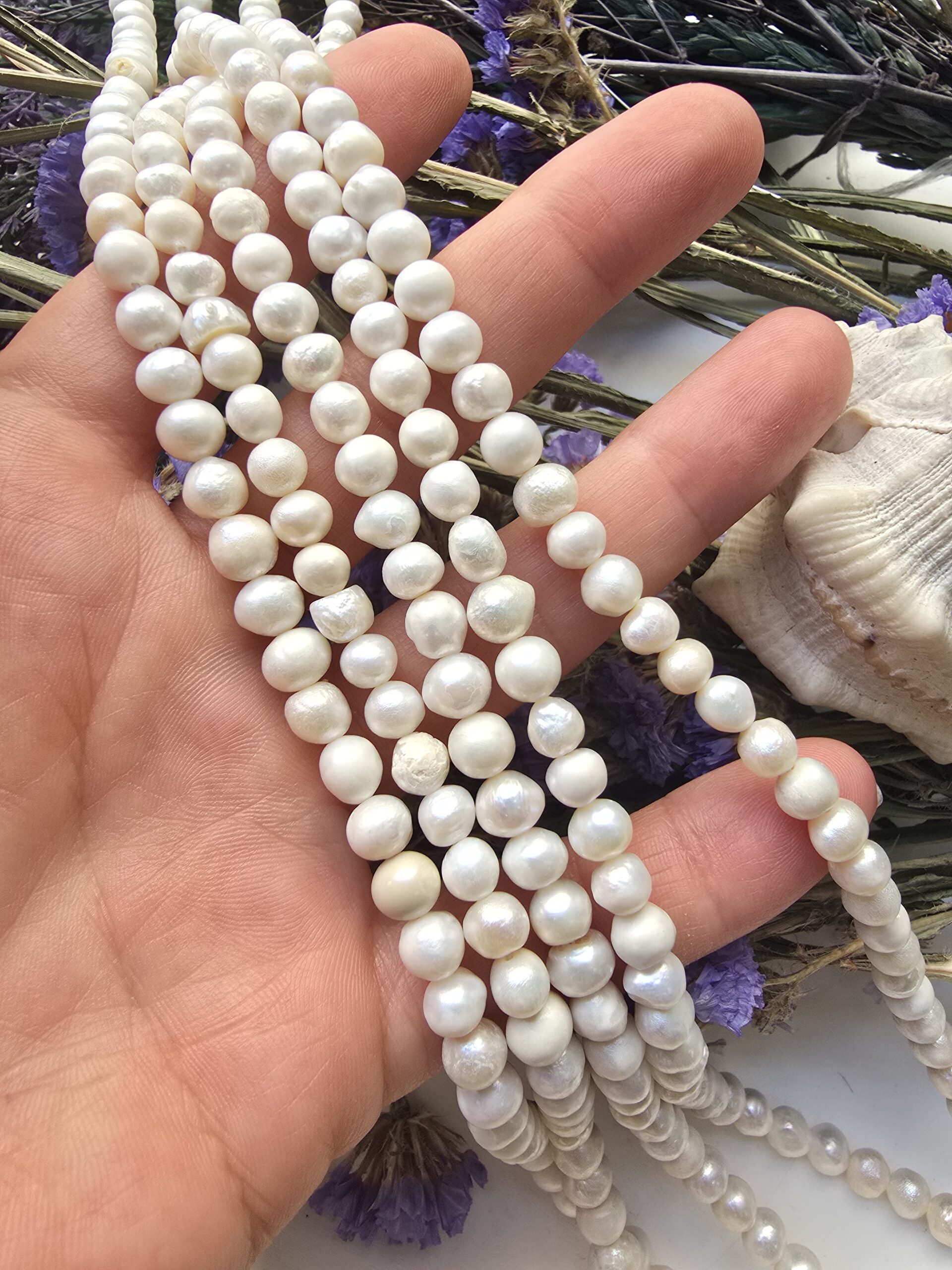 7 MM Oval Tatlı Su Barok Doğal İnci
