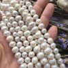 8 MM Oval Doğal Beyaz Barok İnci - Görsel 2