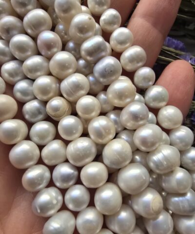 8 MM Oval Doğal Beyaz Barok İnci