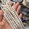 8 MM Oval Doğal Beyaz Barok İnci - Görsel 3