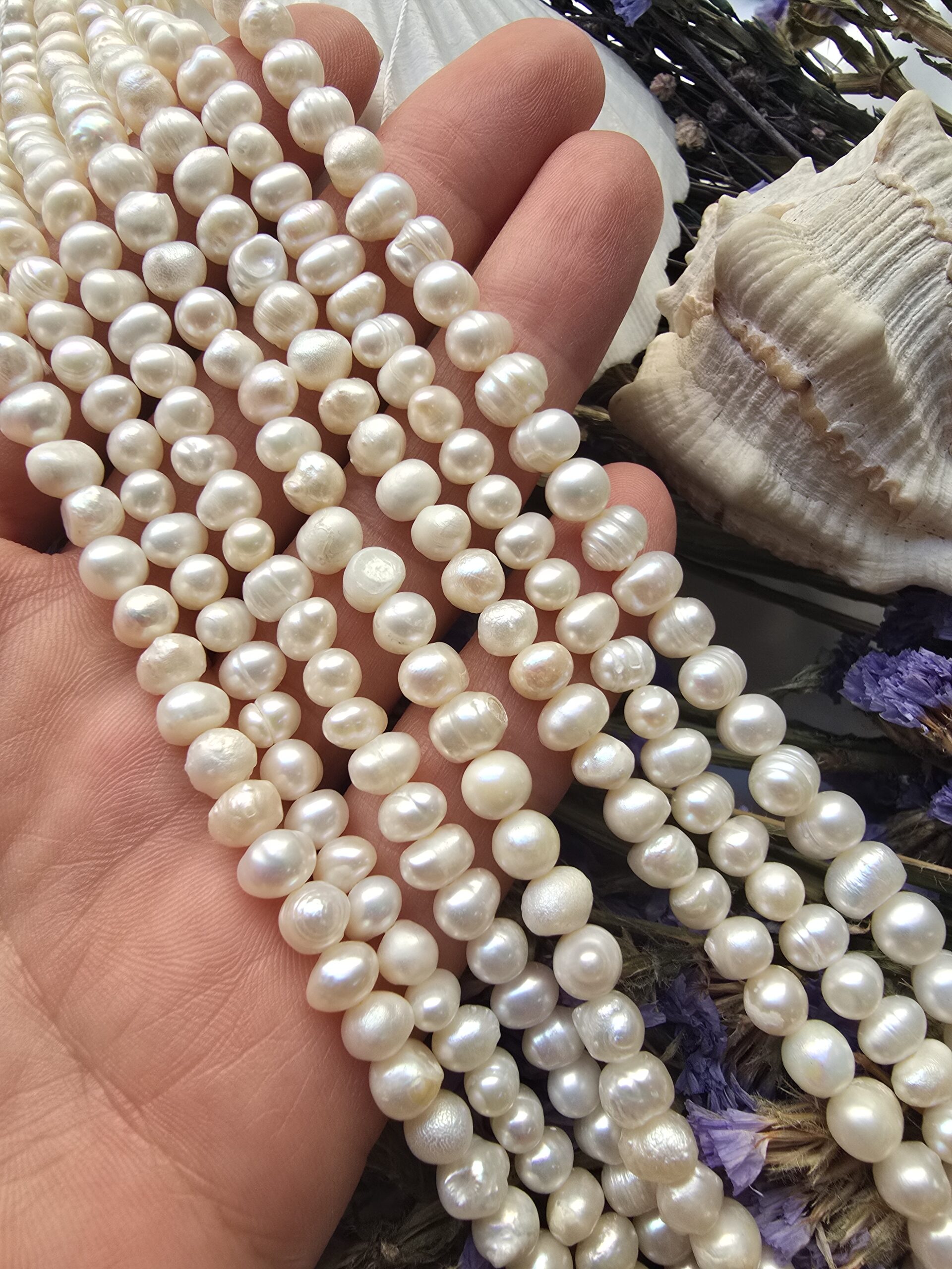 6 MM Oval Tatlı Su Barok Doğal İnci - Görsel 3