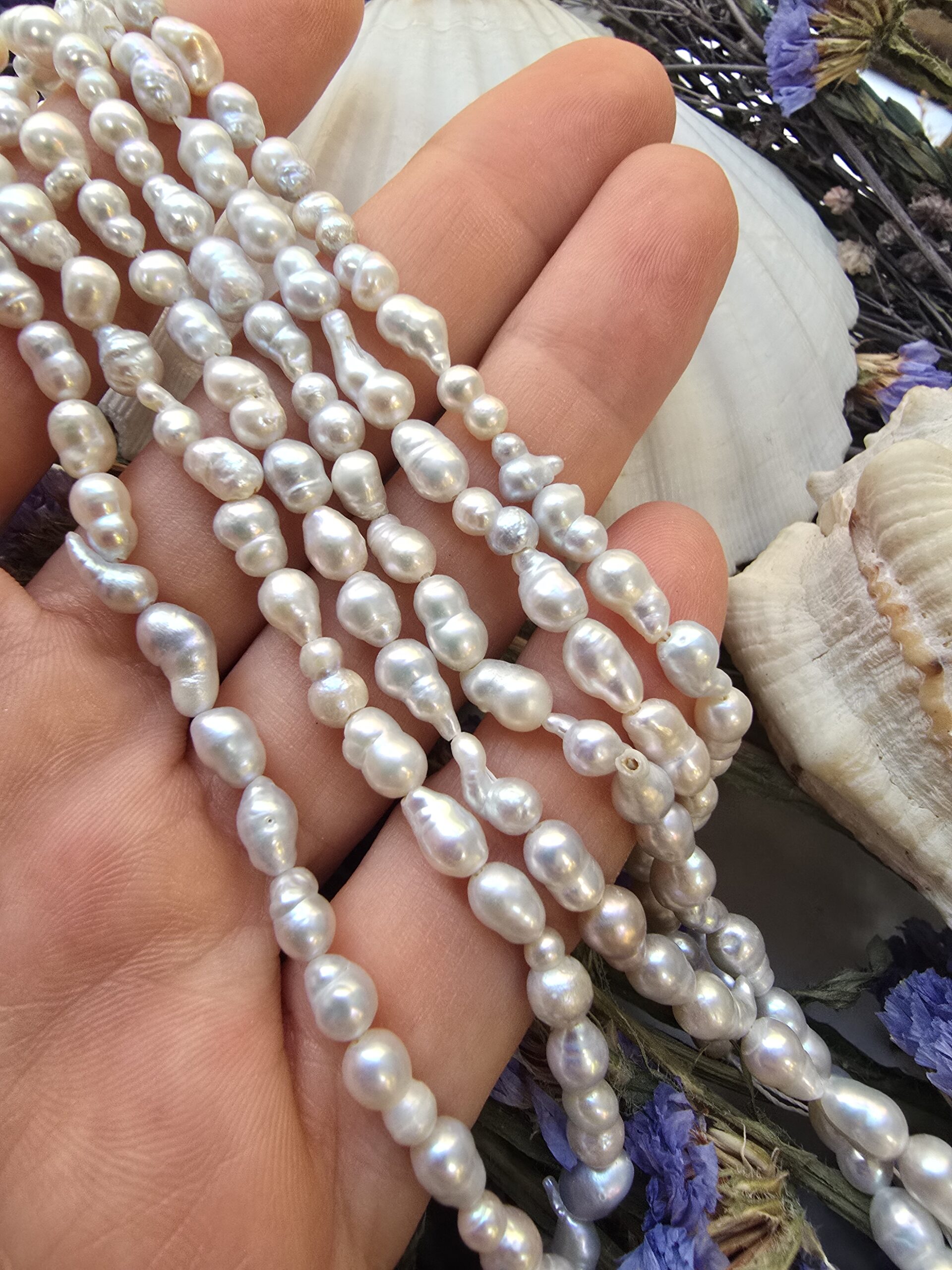5x7 MM Arpa Saten Doğal Barok İnci - Görsel 2