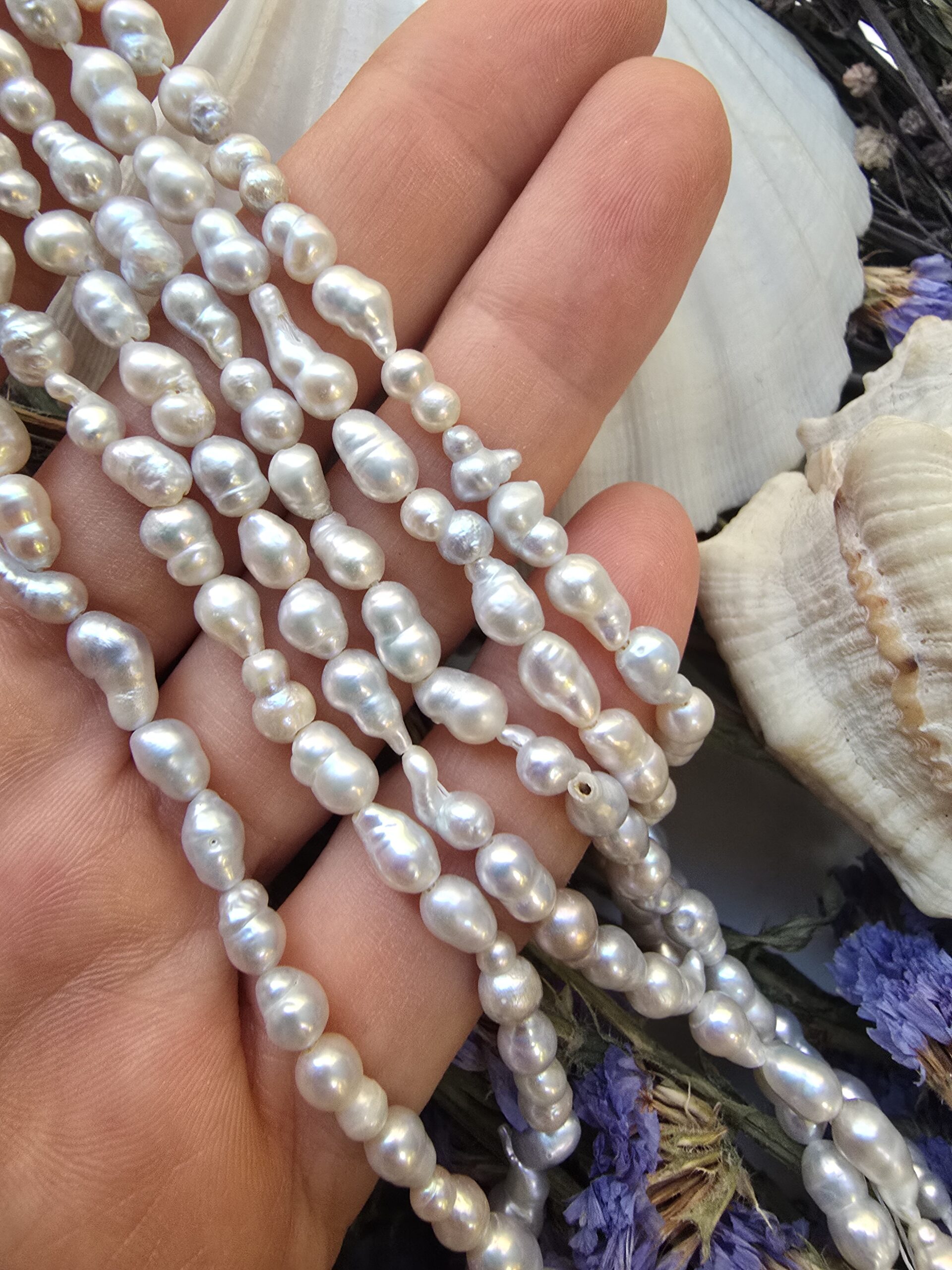 5x7 MM Arpa Saten Doğal Barok İnci