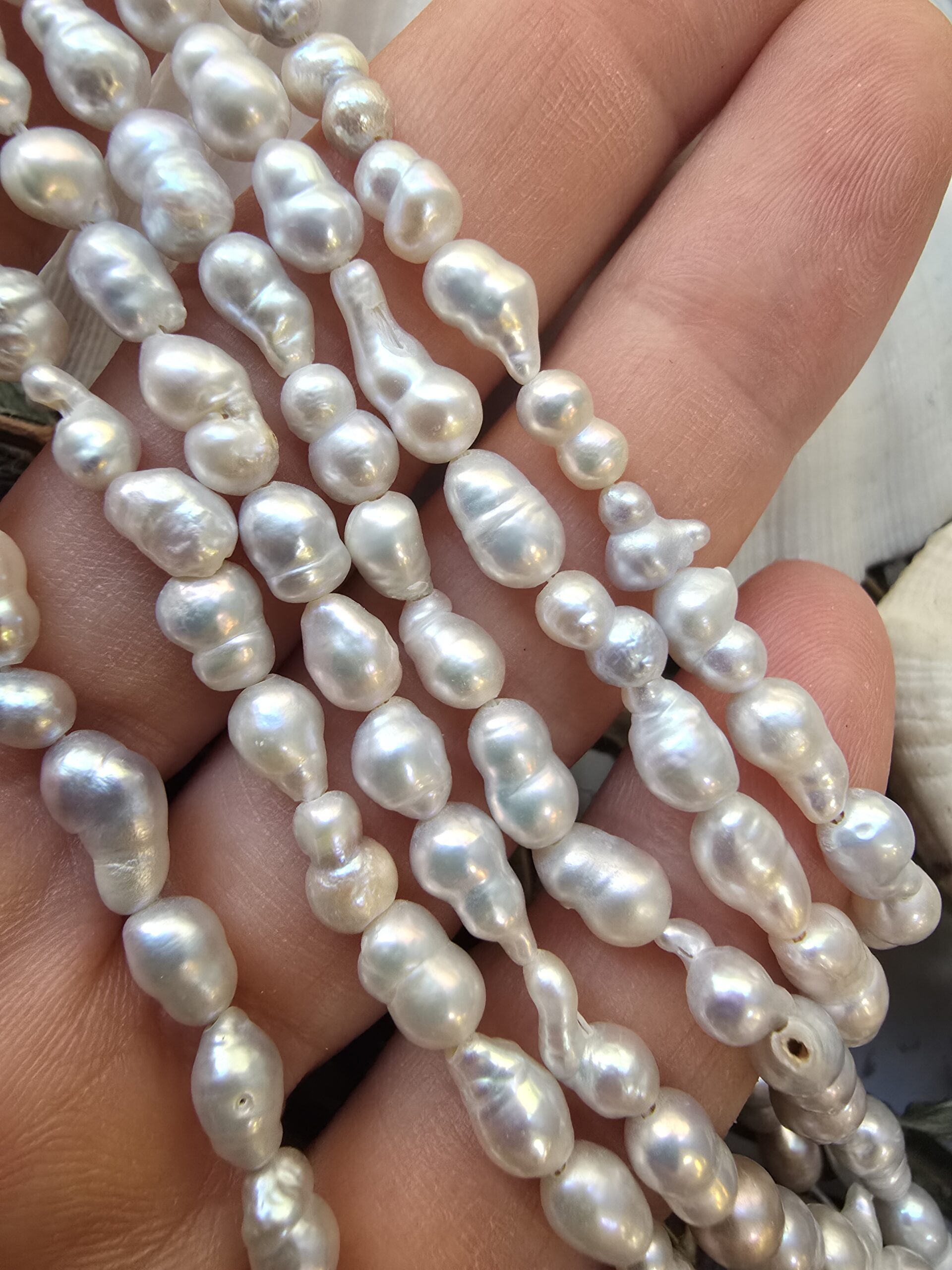 5x7 MM Arpa Saten Doğal Barok İnci - Görsel 3