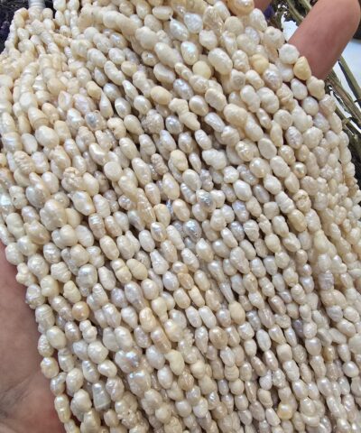 Ham Renkli Çakıl Arpa Tatlı Su Doğal İncisi
