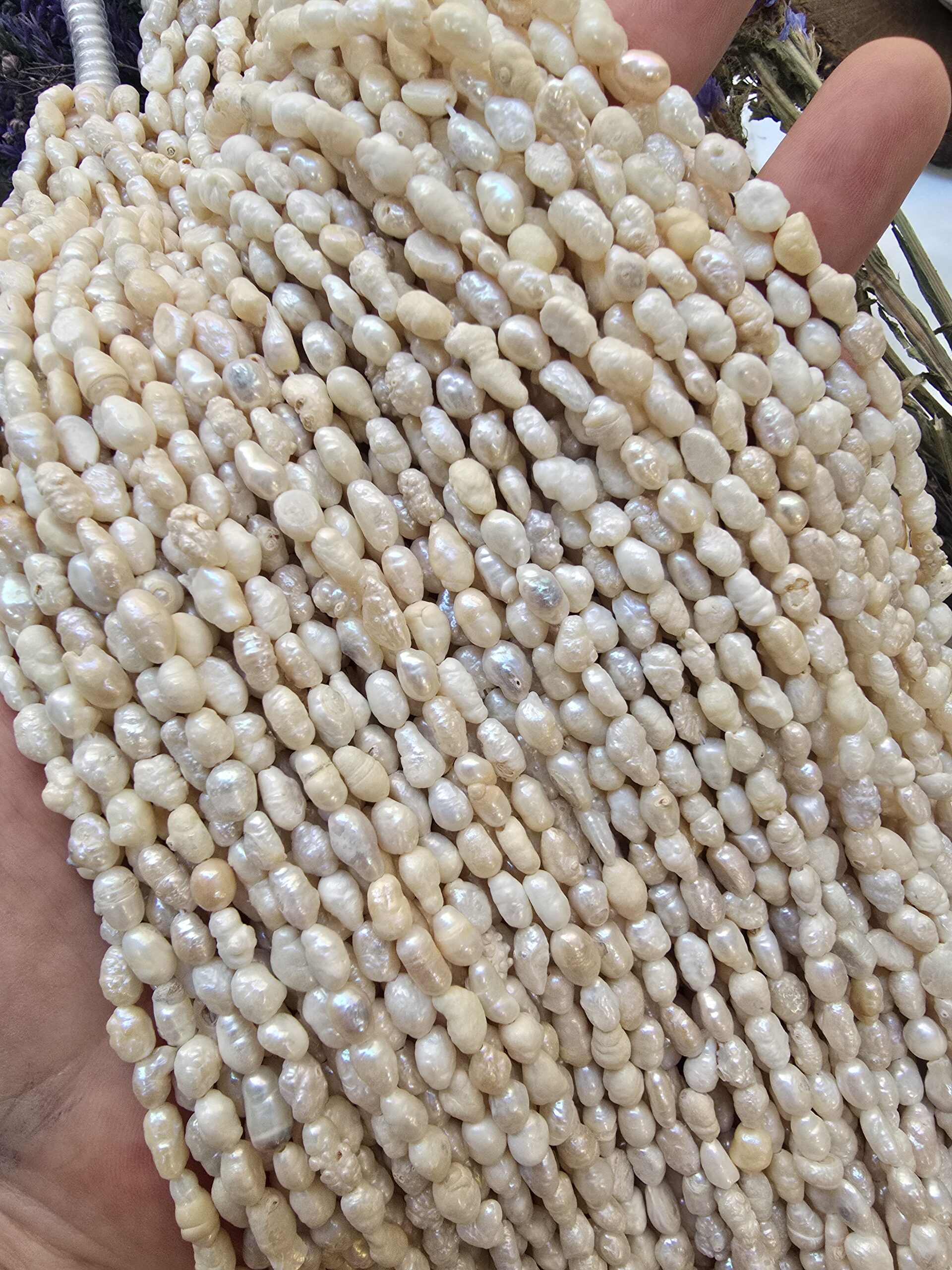 Ham Renkli Çakıl Arpa Tatlı Su Doğal İncisi