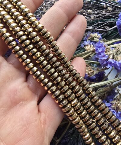 6x3 Rose Gold Kaplama Rondela Elektro Lav Taşı